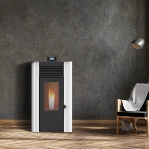 Salamandra a pellets hidro FIRST 13 KW BRANCO